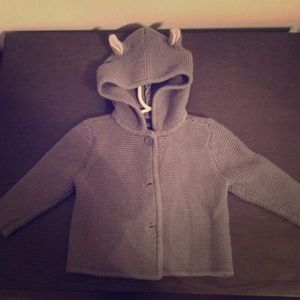 Baby gray hippo cardigan